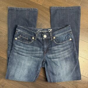Seven7 Women's Dark Blue Stitch Jeans Size 10